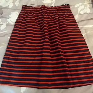Navy and Orange Midi Skirt - Jcrew